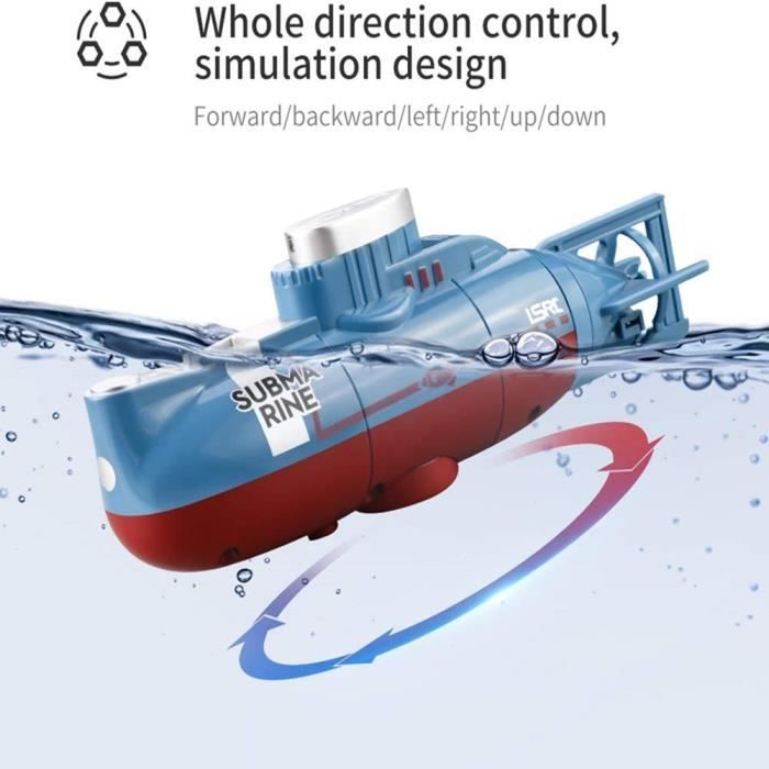 BLANC-Mini Jouet De Plongée Sous-marin Radiocommandé À 6 Canaux, Bateau