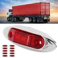 Garosa Lumière LED de camion 10pcs Feu de Gabarit Latéral 3LED Lampe Piranha Antipoussière Étanche pour Camion Remorque(Rouge )-3