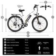 Vélo électrique VAE - HITWAY - Blanc - 28"- Batterie Amovible 250W 36V 12Ah - Shimano 7 Vitesses - VTT Électrique-3
