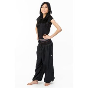 DESIGN - Pantalon bouffant à enfiler avec imprimé fleuri délavé