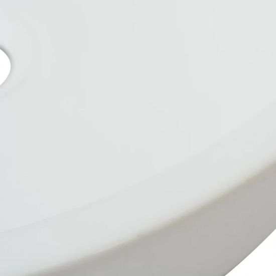vidaXL Lavabo Ronde Céramique Blanc 42x12 cm Vasque à Poser Salle de Bain 
