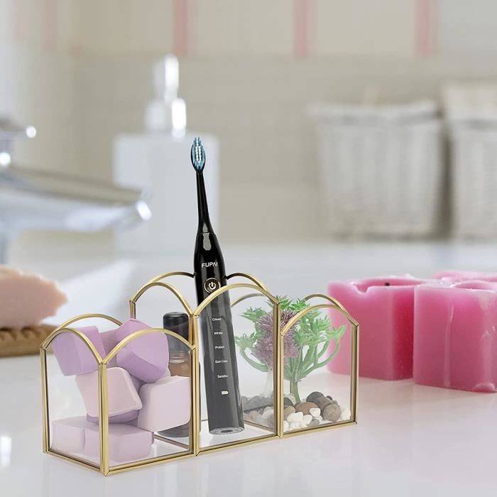 Pot organisateur de pinceaux de maquillage doré, cristal Bling, porte-stylo cosmétique, porte-crayon, bougeoir, boîte de rangement, conteneur 15 Pot organisateur de pinceaux de maquillage doré, cristal Bling, porte-stylo cosmétique, porte-crayon, bougeoir, boîte de rangement, conteneur 15