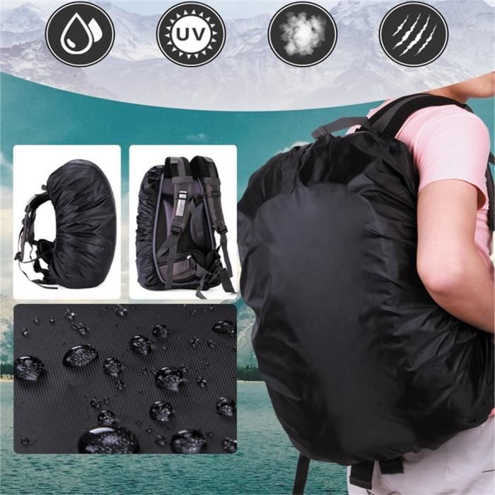 Noir 45 - Housse de pluie pour sac à dos, imperméable, anti poussière, pour  randonnée en plein air, escalade, - Cdiscount