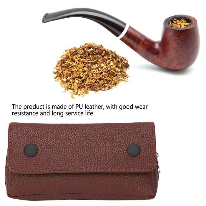 Qiilu support de pipe en cuir Sac de rangement étanche pour porte-tabac à  pipe en cuir PU portable noir / marron (marron) - Cdiscount Au quotidien