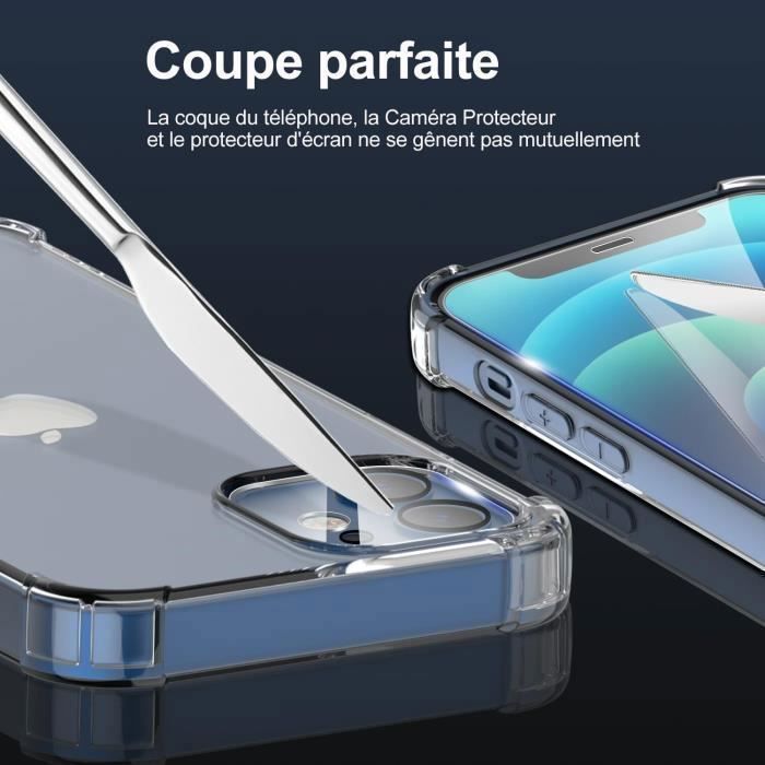 Coque IPhone 12 / 12 Pro Mini Transparente + Verre Trempé 3X - Housse Silicone TPU Souple - Protection Complète Neuve