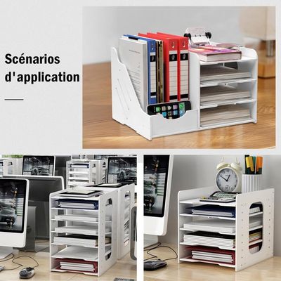 HINATAA Boîte De Rangement De Bureau Magazine 5 Pièces Porte-revues Kraft A4 Organiseur De Papier, Organisateur De Documents Et De Dossiers, Pour Bureau à La Maison Boîte De Rangement (Blanc