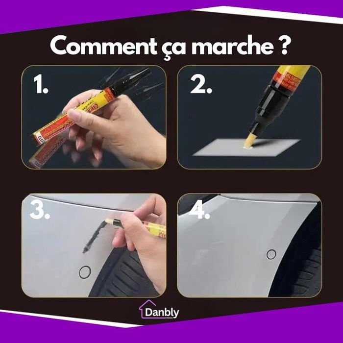 Stylo Réparateur De Rayures Pour Voiture - Applicateur Transparent, Facile à Utiliser, Efficace Sur La Plupart Des Surfaces Automobiles