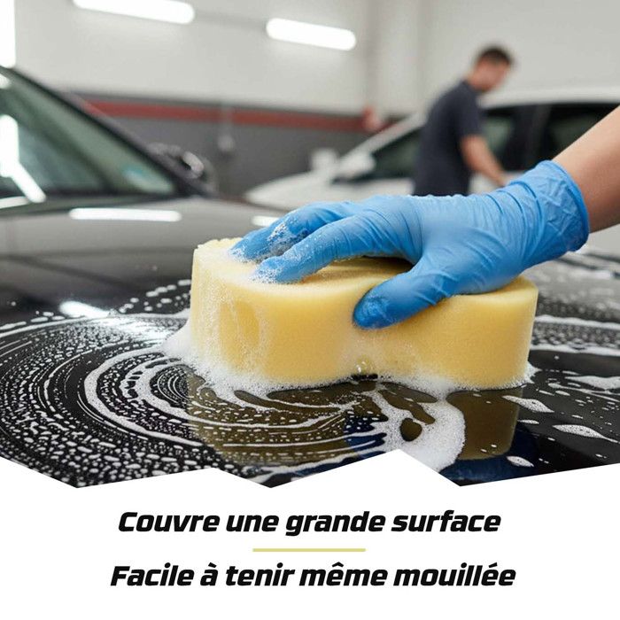 Glart Lot 2 Éponges Voiture Anthracite - Éponge Lavage Auto Jantes Peinture 18x12x6cm Made In Germany