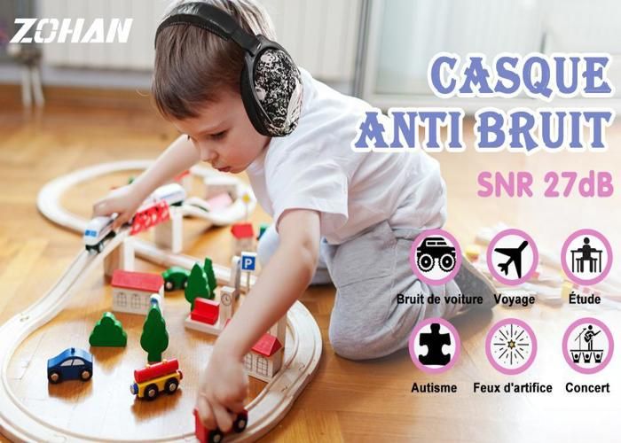 ZOHAN 030 Casque Anti Bruit Enfant Facilement Réglable Pliable,Protection Auditive confortable,SNR 25dB pour l'Autisme,TDAH,Feux d'Artifice,Concert - Flamant ZOHAN 030 Casque Anti Bruit Enfant Facilement Réglable Pliable,Protection Auditive confortable,SNR 25dB pour l'Autisme,TDAH,Feux d'Artifice,Concert - Flamant