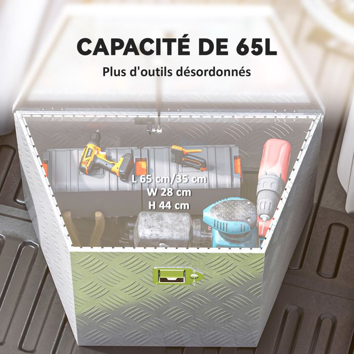 AB Tools Boîte à Outils Verrouillable En Aluminium Pour Remorque 81
