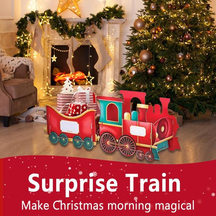 Calendrier De L’Avent Train De Noël – 24 Boîtes Cadeaux à Remplir – Carton Blanc – Décoratif Et Interactif - 6