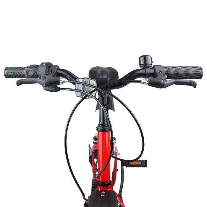 VidaXL Vélo Enfant 24 Pouces 6 Vitesses – Rouge, Cadre Acier, Guidon Réglable, Garde-boue – Pour 8-12 Ans, Balades Et Chemins