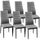 Lot de 6 chaises grises