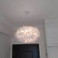 O45cm Lustre Suspension Luminaire En Plume Blanc Contemporain