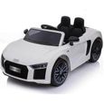 Voiture électrique pour enfant Audi R8 Spyder Blanc - Licence officielle Audi - Batterie 12v et télécommande-0