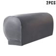Gray 2 Pcs Pu Leather Sofa Armrest Covers Protectors Stretch Gray 2 Pcs Pu Leather Sofa Armrest