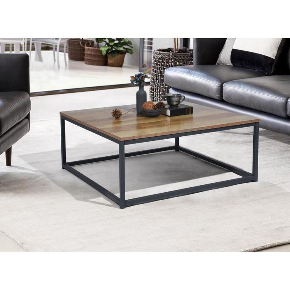 Table Basse Noyer Bois Metal Achat Vente Table Basse Table