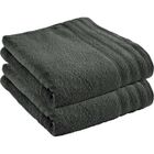 COTON PUR Lot de 2 draps de bain "Spa" 90 x 150 cm / 400 gr/m² - "Spa" Ardoise