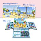 WOZWE 106 Pièces d'ensemble d'outils de dessin avancés, kit de graffiti pour enfants de dessin animé, boîte-cadeau de papeterie