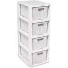 BRAND Etagère avec 4 paniers BranQ blanc antique