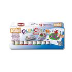 Sticks de Peinture Gouache Solide 10g - Playcolor Textil One - 12 couleurs assorties - 10461