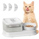 XINXU Fontaine à eau chat/Distributeur Croquettes Chat -2 en 1 pour Chats Chiens-avec 3 filtres à charbon actif - prise USB - blanc