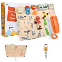 TTLIFE Busy Board Montessori Jouet Bois, 20 Activités Jouet de Sensoriels en Bois pour Enfant Jouets de Motricité Garcon Fille