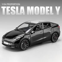 Modèle Y Noir - Tesla Roadster modèle Y modèle 3 en alliage, 1:24, Jouet pour enfants, Cadeau'anniversaire à