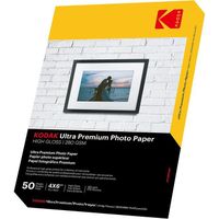 Papier photo brillant KODAK 4R Ultra Premium 280 g-m² - 50 feuilles pour imprimantes à jet d'encre