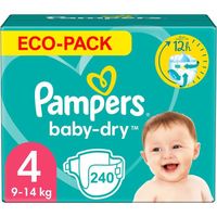 PAMPERS BABY-DRY TAILLE 4 240 COUCHES (9-14 KG)