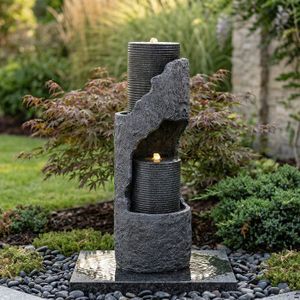 Fontaine Solaire Écureuil Lumineuse LED - Statue Jardin En Résine, Décoration Animaux Mignonne Pour Patio Et Terrasse