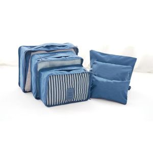 Bleu Marine 6 pcs vêtements sacs de stockage étanche emballage Voyage bagages Organisateur
