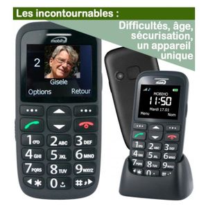 MOBILE SENIOR Téléphone portable CLASSIC INITIAL Noir - Mobiho-E