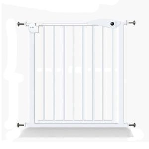 Froadp 77cm Barrière de Sécurité sans Perçage, Barriere Extensible pour  Enfants Chien Chats, Blanc Barrières d'escaliers et de Portes, Fermeture  Auto