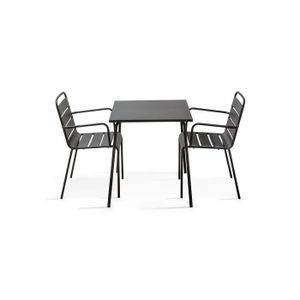 Ensemble table et chaise de jardin Ensemble table et 2 fauteuils intérieur - OVIALA -