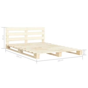 STRUCTURE DE LIT Cadre de lit de palette en bois de pin massif 200 x 200 cm - VINGVO - Classique - Intemporel