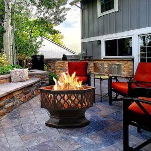 Résistant à la chaleur 91,4 cm réchaud de camping Pour cheminée 4 couches terrasse Tapis de foyer pour terrasse et gazon 