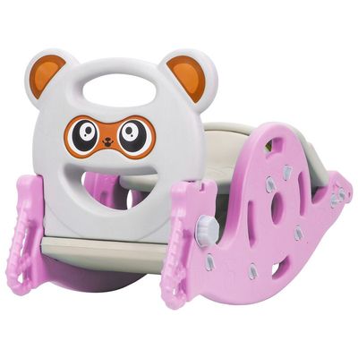 Toboggan 4 En 1 Enfant – Cheval à Bascule, Toboggan, Panier Basket, 1 à 6 Ans, Intérieur/extérieur, 40 Kg