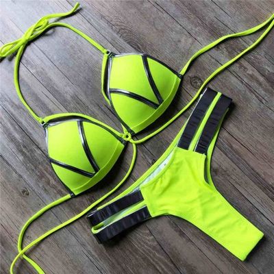 MAILLOT DE BAIN Maillot de bain deux pieces Sexy soutien gorge Push Up Bikini tailles S a XL pour femmes Type Neon Green Blanc Cdiscount Pret a Porter