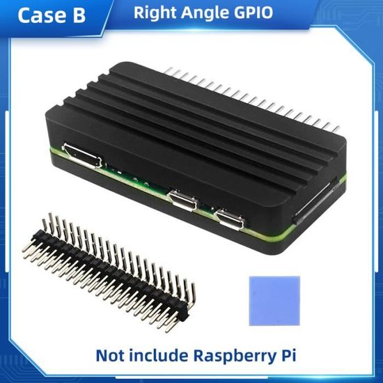 EleUniverse Boîtier Aluminium Raspberry Pi Zero 2 W Avec Dissipateur Thermique Et GPIO