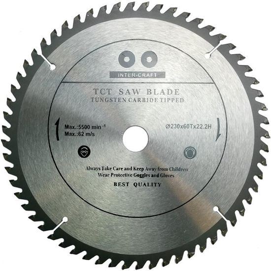 Lame De Scie Circulaire 115 Mm, Alésage 22,2 Mm, 60 Dents TCT – Pour Bois, Ne Convient Pas Aux Meuleuses