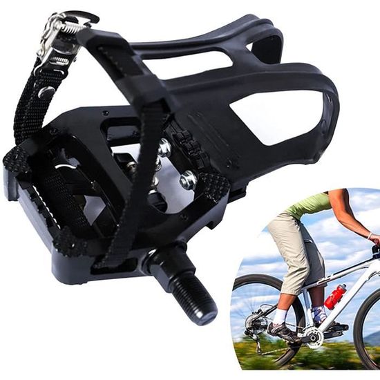 Pedales de Cyclisme 9 16 Pouces Aluminium Pedales de Velo avec Cale Pieds et Sangles pour Les Velos Gymnastique Exercice en 335 Cdiscount Sport