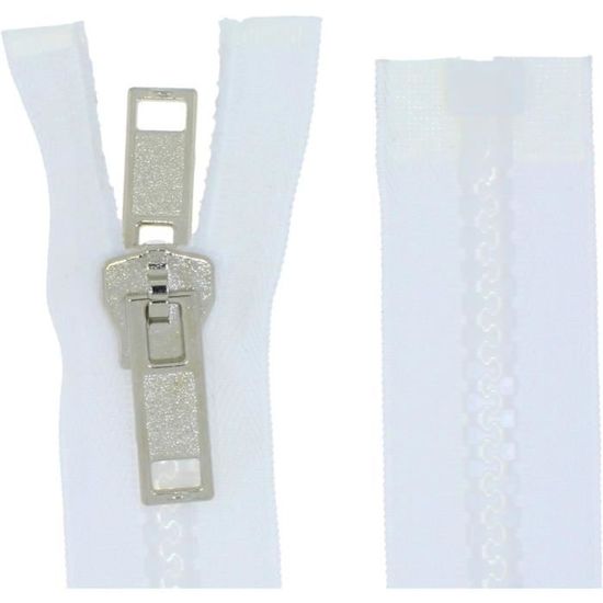 IMIKEYA Fermeture Éclair Séparable 200 Cm Résine Grise Double Curseur – Réparation Tentes, Sacs Couchage, Manteaux