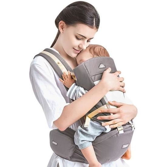 Porte-bébé Ventral et Dorsal Randonnée 4 en 1 Sac à Dos Respirant pour Bébés de 0-36 Mois - Grey - Ergonomique