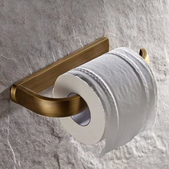 Weare Home Porte Rouleau de Papier Toilette en Laiton Accessoires WC Design Noire Fixation Murale Finition Bronze Huilé Antique Classique Rétro 