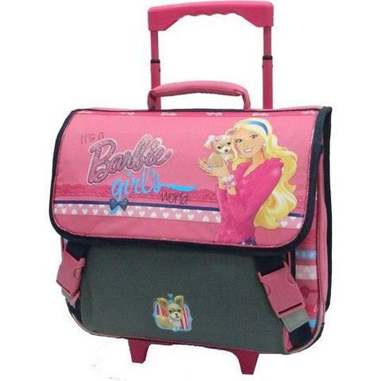 cartable barbie a roulette