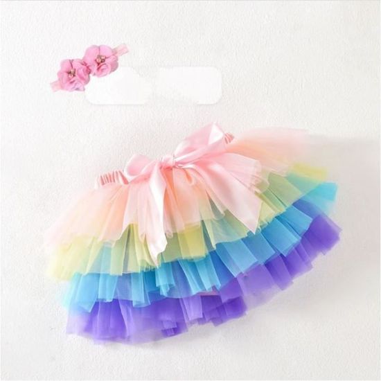 Jupe Tutu Bébé Fille IWEMEK - Tulle + Bandeau Fleuri Pour Photo Naissance