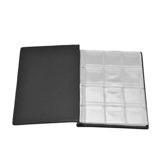 Album de Pièces de Monnaie 120 Pochettes Porte-Pièces Collection Stockage Pièces Commémoratives Médailles Jetons - 2 Couleurs (Noir