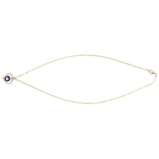 Collier Ras Du Coup œil Protecteur - Or Et Perle Goutte - Argent Sterling - Neuf Avec étiquettes