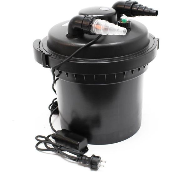 Kit Filtration Bassin SunSun CPF-280 - Filtre Pression + UV 11W + Pompe 3000L/h 10W + Tuyau 5m, Pour Bassin Jusqu'à 8000L